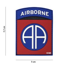 Embleem 3D PVC Airborne 82nd #17019 rood 