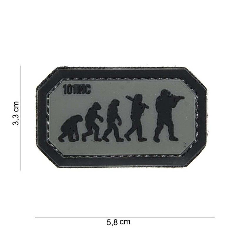 Embleem 3D PVC Airsoft Evolution #14074 grijs/zwart 