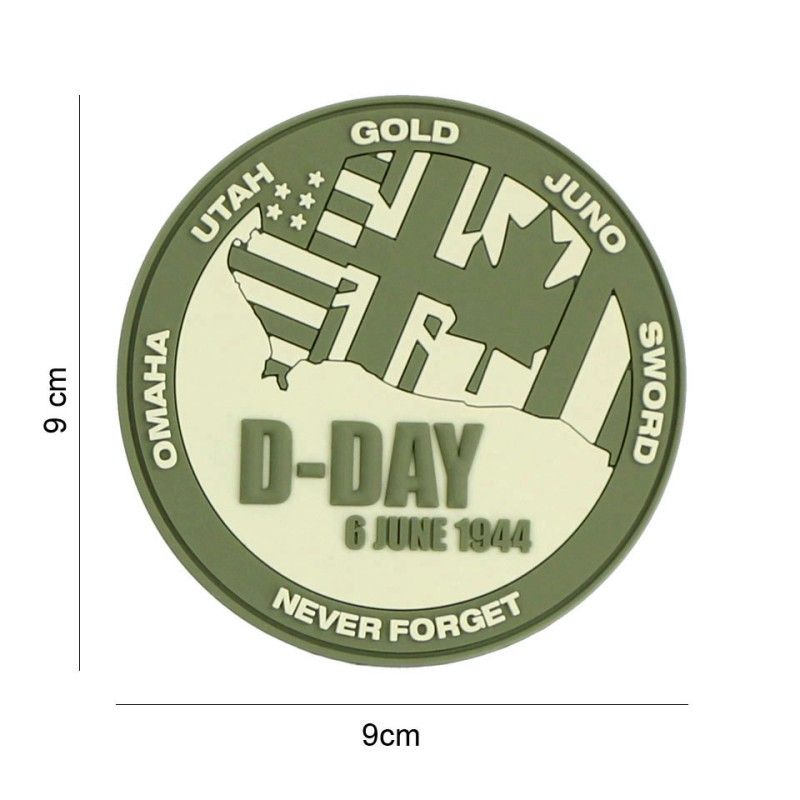 Embleem 3D PVC DDay Never groen