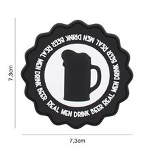 Embleem 3D PVC Real Men Drink Beer #9116 zwart