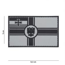 Embleem 3D PVC Duitse Empire vlag #2074 grijs 