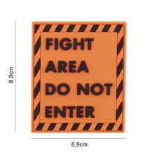 Embleem 3D PVC Fight Area do not enter #2128 oranje 