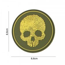 Embleem 3D PVC Fingerprint Skull #5118 geel 