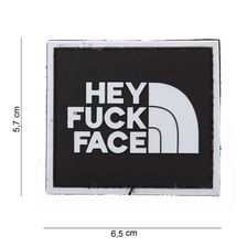 Embleem 3D PVC Hey Fuck Face #12044 zwart