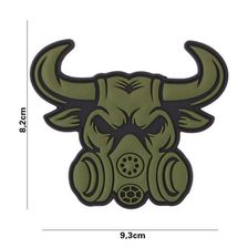 Embleem 3D PVC Gasmask Bull #3129 groen 