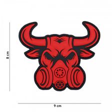 Embleem 3D PVC Gasmask Bull #3131 rood 