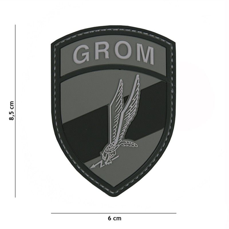 Embleem 3D PVC GROM #2090 grijs 