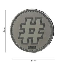 Embleem 3D PVC Hashtag #10092 grijs