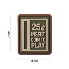 Embleem 3D PVC Insert coin to play #5100 groen 