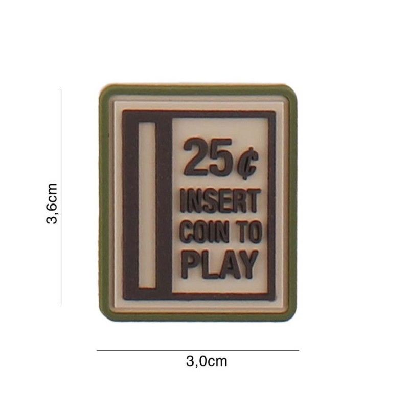 Embleem 3D PVC Insert coin to play #5098 beige 