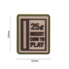 Embleem 3D PVC Insert coin to play #5098 beige 