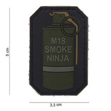 Embleem 3D PVC M-18 Smoke Ninja #13001 groen