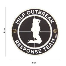Embleem 3D PVC Milf Outbreak #18005 zwart