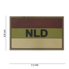 Embleem 3D PVC NLD groot #13044 bruin/ecru
