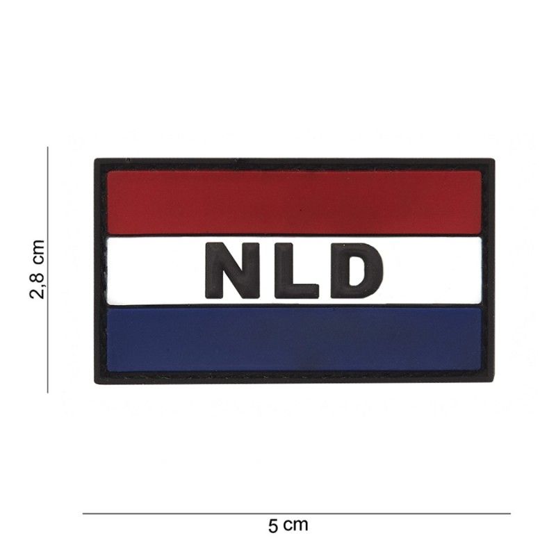 Embleem PVC vlag NLD 5 x 2.8 klittenband