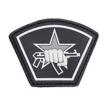 Embleem 3D PVC Russische ster vuist zwart