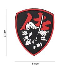 Embleem 3D PVC Samurai Shield #3117 rood 