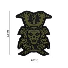 Embleem 3D PVC Samurai Skull #5093 groen 