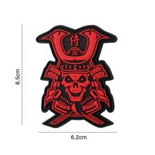Embleem 3D PVC Samurai Skull #5091 rood 