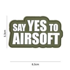 Embleem 3D PVC Say Yes to Airsoft #2117 groen 