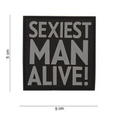 Embleem 3D PVC Sexiest Man Alive #12024 grijs 
