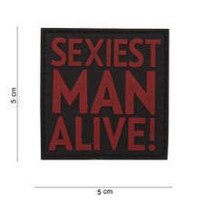 Embleem 3D PVC Sexiest Man Alive #12010 rood 