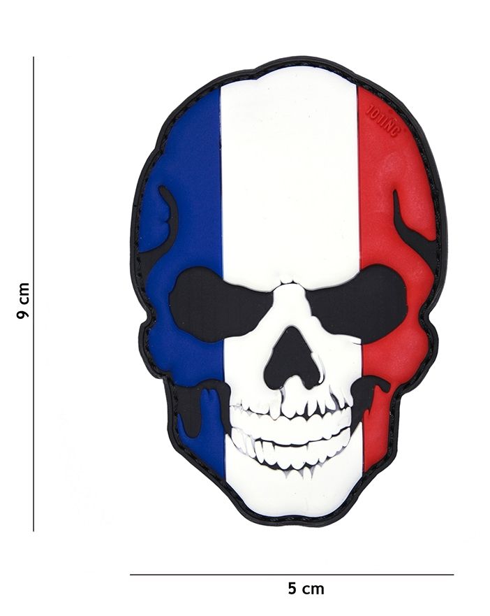 Embleem 3D PVC skull Frankrijk #16003