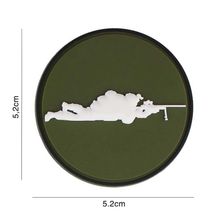 Embleem 3D PVC Sniper rond #5128 groen 