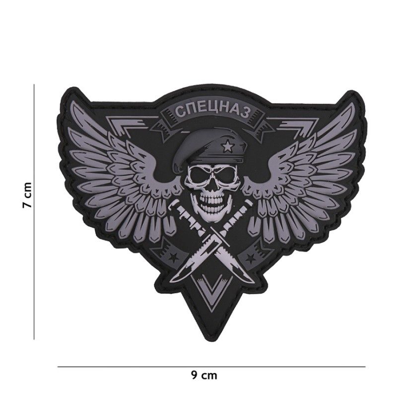 Embleem 3D PVC Spetsnaz Skull #9073 grijs 