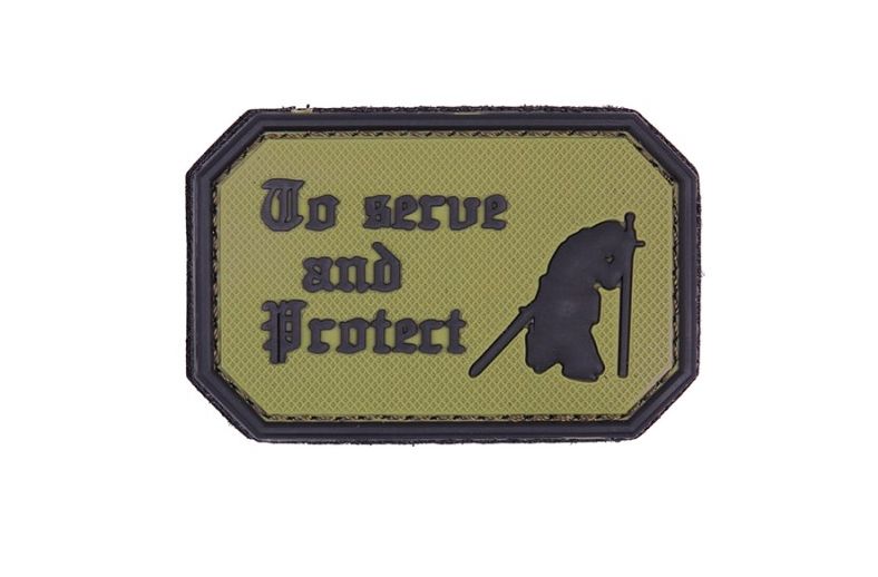 Embleem 3D PVC To serve and protect groen 