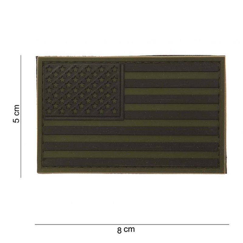 Embleem 3D PVC vlag USA met klittenband Subdued