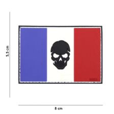 Embleem 3D PVC vlag Frankrijk + skull #17008