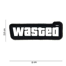 Embleem 3D PVC Wasted #14013 zwart/wit