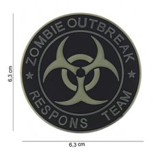 Embleem 3D PVC Zombie Outbreak Response Team #13005 zwart 
