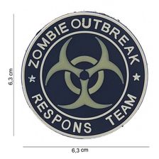 Embleem 3D PVC Zombie Outbreak Respons Team #13006 blauw 