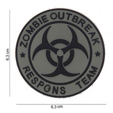 Embleem 3D PVC Zombie Outbreak Respons Team #13008 grijs 