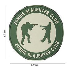Embleem 3D PVC Zombie Slaughter Club rond #10074 groen 