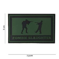 Embleem 3D PVC Zombie Slaughter rechthoek #10047 groen 