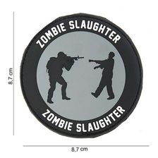 Embleem 3D PVC Zombie Slaughter rond #10075 zwart 