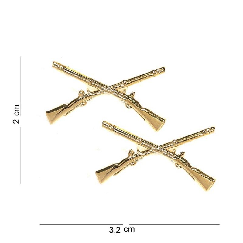 Embleem Metaal Infantry Rifles 13501 goud setje á 2 st.