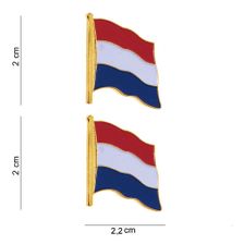 Embleem metaal Nederlandse vlag 2 stuks 12501 #7070 