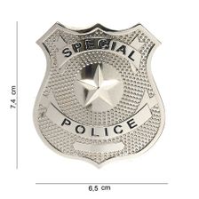 Embleem metaal special police 113951 #7028 #7029 zilver/chroom 