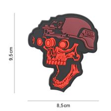 Embleem 3D PVC Night vision skull #8134 rood