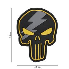 Embleem 3D PVC Punisher thunder geel