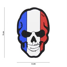 Embleem stof fijn geweven Skull Frankrijk