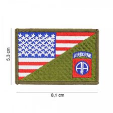  Embleem stof 82nd Airborne halve vlag #20012