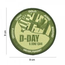 Embleem stof D-Day Never forget groen #19082