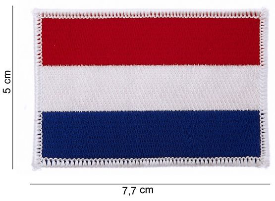 Embleem stof vlag Nederland 7.7 x 5 zonder kb.