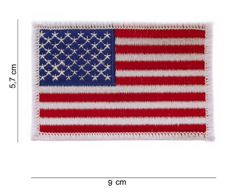 Embleem stof vlag USA witte rand (large) 10901 #1012 