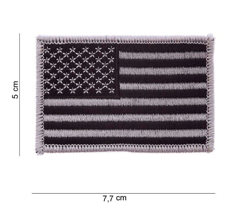 Embleem stof vlag USA zilver #1019